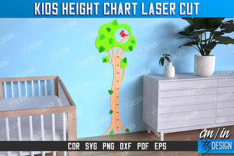 Kids Height Chart Bundle | Growth Chart | Nursery Décor | Wall Ruler | Measuring Growth | CNC Files SVG Fly Design 