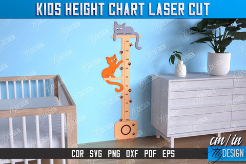 Kids Height Chart Bundle | Growth Chart | Nursery Décor | Wall Ruler | Measuring Growth | CNC Files SVG Fly Design 