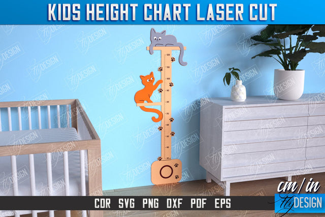 Kids Height Chart | Growth Chart | Nursery Décor | Wall Ruler | Measuring Growth | CNC File SVG Fly Design 