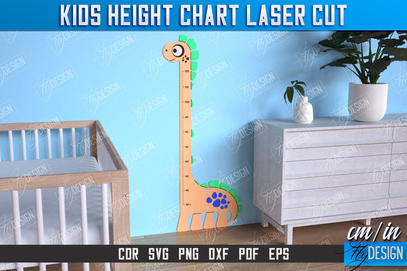 Kids Height Chart | Growth Chart | Nursery Décor | Wall Ruler | Measuring Growth | CNC File SVG Fly Design 