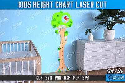 Kids Height Chart | Growth Chart | Nursery Décor | Wall Ruler | Measuring Growth | CNC File SVG Fly Design 