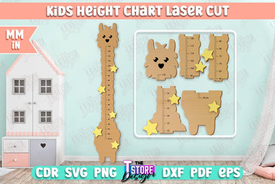 Kids Height Chart | Growth Chart | Nursery Décor | Wall Ruler | Measuring Growth | CNC File SVG The T Store Design 