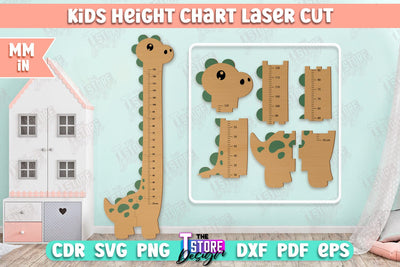 Kids Height Chart | Growth Chart | Nursery Décor | Wall Ruler | Measuring Growth | CNC File SVG The T Store Design 