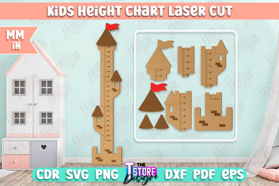 Kids Height Chart | Growth Chart | Nursery Décor | Wall Ruler | Measuring Growth | CNC File SVG The T Store Design 