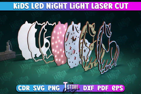 Kids Led Night Light | Home Design | Night Lamp | Bear Design | CNC Files SVG The T Store Design 