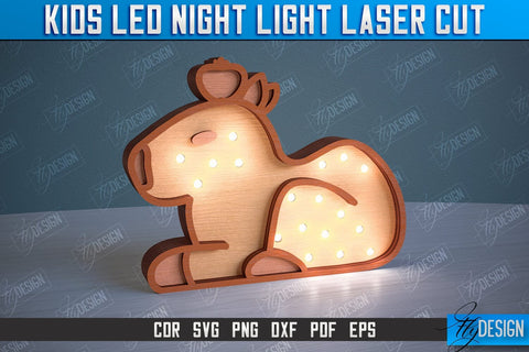 Kids Led Night Light | Home Design | Night Lamp | Capybara Design | CNC Files SVG Fly Design 
