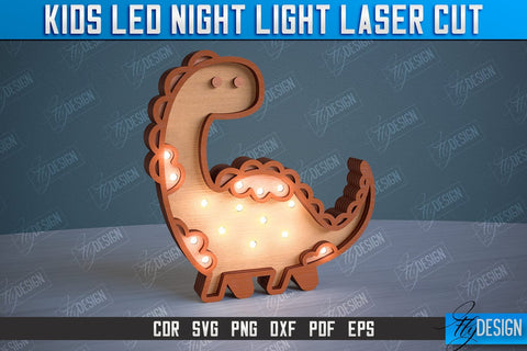 Kids Led Night Light | Home Design | Night Lamp | Dinosaur Design | CNC Files SVG Fly Design 