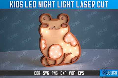 Kids Led Night Light | Home Design | Night Lamp | Frog Design | CNC Files SVG Fly Design 