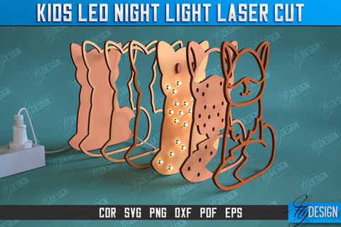 Kids Led Night Light | Home Design | Night Lamp | Frog Design | CNC Files SVG Fly Design 