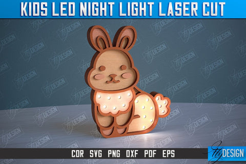 Kids Led Night Light | Home Design | Night Lamp | Rabbit Design | CNC Files SVG Fly Design 