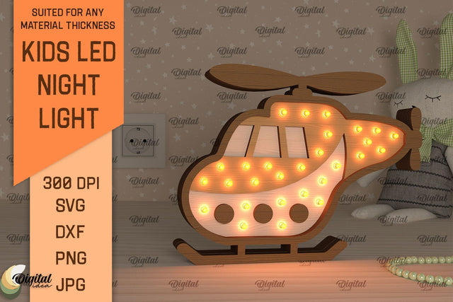 Kids Led Night Light SVG. Laser Cut Kids Night Lamp SVG SVG Evgenyia Guschina 