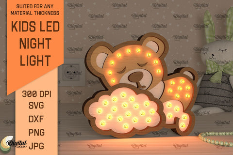Kids Led Night Light SVG. Laser Cut Kids Night Lamp SVG SVG Evgenyia Guschina 