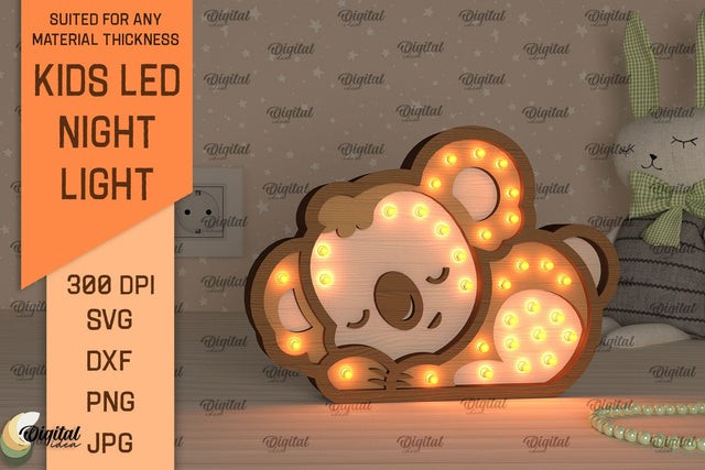 Kids Led Night Light SVG. Laser Cut Kids Night Lamp SVG SVG Evgenyia Guschina 