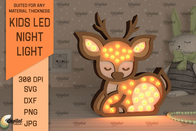 Kids Led Night Light SVG. Laser Cut Kids Night Lamp SVG SVG Evgenyia Guschina 