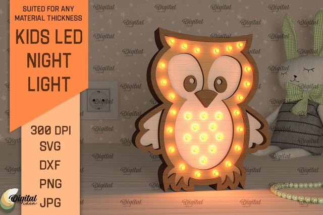 Kids Led Night Light SVG. Laser Cut Kids Night Lamp SVG SVG Evgenyia Guschina 