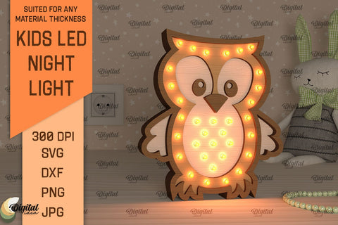 Kids Led Night Lights SVG Bundle. Laser Cut Kids Night Lamps SVG SVG Evgenyia Guschina 
