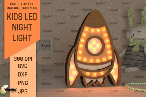 Kids Led Night Lights SVG Bundle. Laser Cut Kids Night Lamps SVG SVG Evgenyia Guschina 