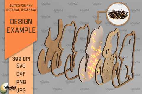 Kids Led Night Lights SVG Bundle. Laser Cut Kids Night Lamps SVG SVG Evgenyia Guschina 