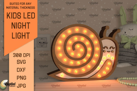 Kids Led Night Lights SVG Bundle. Laser Cut Kids Night Lamps SVG SVG Evgenyia Guschina 