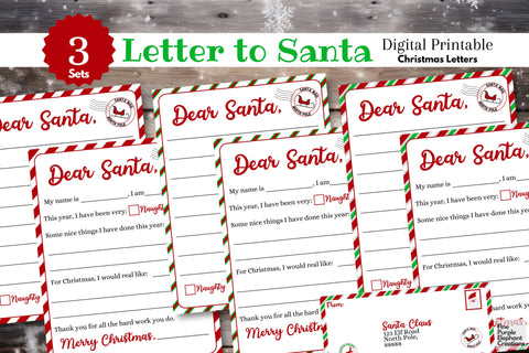 Kids Letter to Santa Claus | Christmas Printable Digital Pattern Fine Purple Elephant Creations 