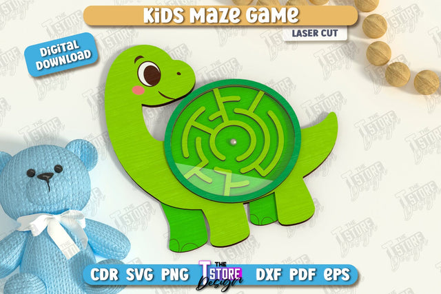 Kids Maze Game Laser Cut, Animal Puzzle SVG, Kids Board Game, Labyrinth Game SVG, Cute Animals SVG SVG The T Store Design 