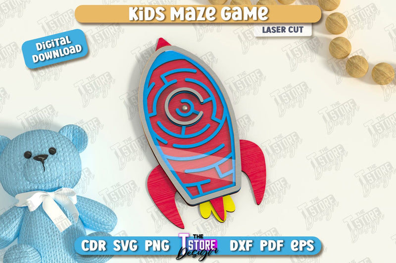 Kids Maze Game Laser Cut, Animal Puzzle SVG, Kids Board Game, Labyrinth Game SVG, Cute Animals SVG SVG The T Store Design 