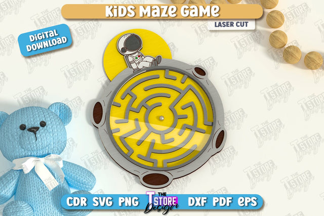 Kids Maze Game Laser Cut, Animal Puzzle SVG, Kids Board Game, Labyrinth Game SVG, Cute Animals SVG SVG The T Store Design 