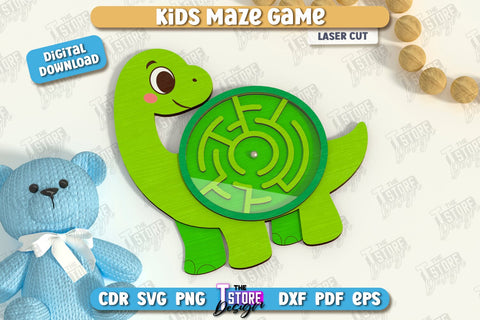Kids Maze Game Laser Cut Bundle, Animal Puzzle Set, Kids Wooden Board Game, Labyrinth Game SVG, Cute Animals SVG SVG The T Store Design 