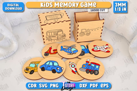 Kids Memory Game Laser Cut Bundle | Educational Game | Memory Training | Laser Engraved | CNC File SVG The T Store Design 