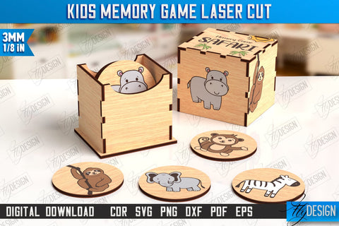 Kids Memory Game Laser Cut | Educational Game | Memory Training | Laser Engraved | CNC File SVG Fly Design 