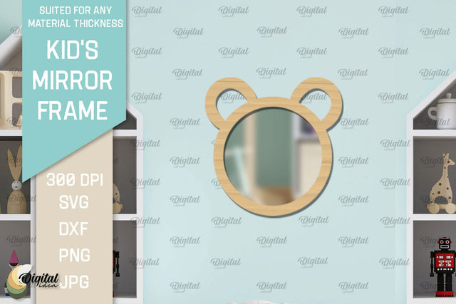 Kid's Mirror Frame SVG. Mirror Nursery Decor Laser Cut SVG Evgenyia Guschina 