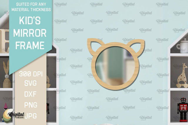 Kid's Mirror Frame SVG. Mirror Nursery Decor Laser Cut SVG Evgenyia Guschina 