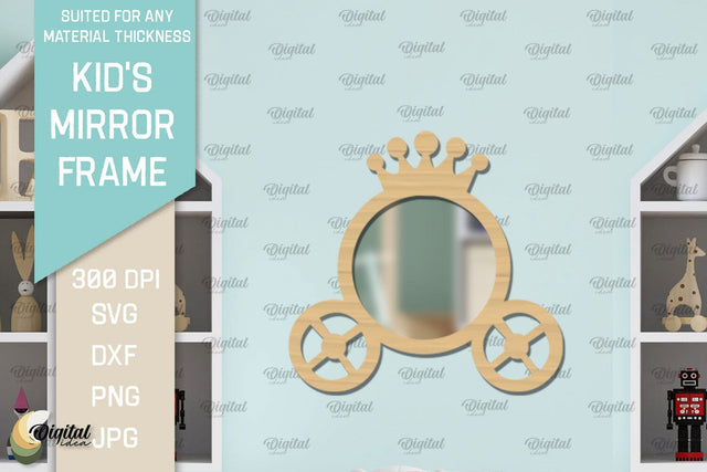Kid's Mirror Frame SVG. Mirror Nursery Decor Laser Cut SVG Evgenyia Guschina 