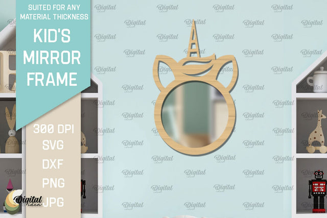 Kid's Mirror Frame SVG. Mirror Nursery Decor Laser Cut SVG Evgenyia Guschina 