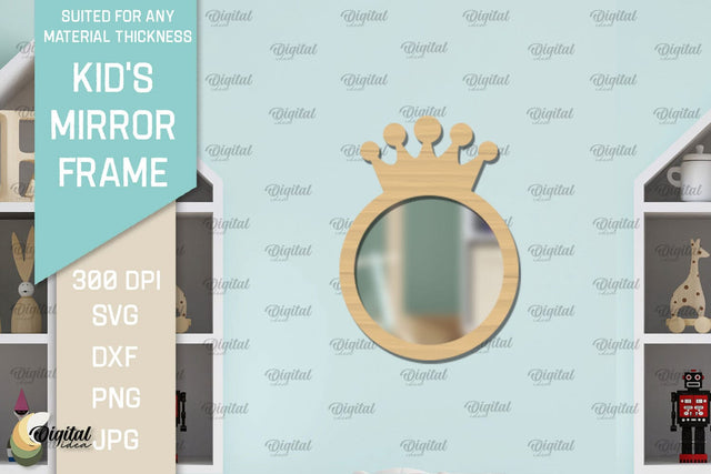 Kid's Mirror Frame SVG. Mirror Nursery Decor Laser Cut SVG Evgenyia Guschina 