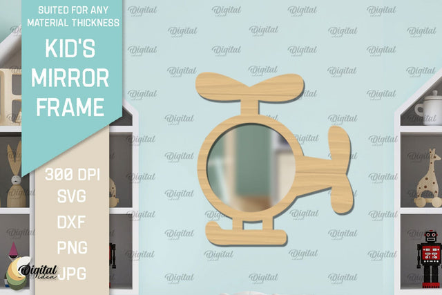 Kid's Mirror Frame SVG. Mirror Nursery Decor Laser Cut SVG Evgenyia Guschina 