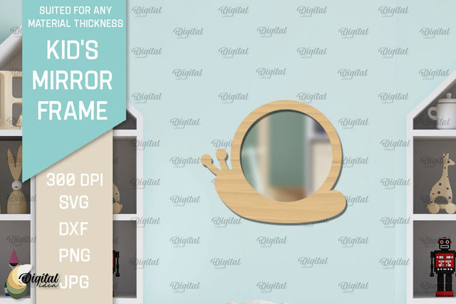 Kid's Mirror Frame SVG. Mirror Nursery Decor Laser Cut SVG Evgenyia Guschina 