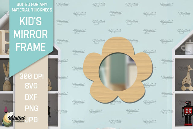 Kid's Mirror Frame SVG. Mirror Nursery Decor Laser Cut SVG Evgenyia Guschina 
