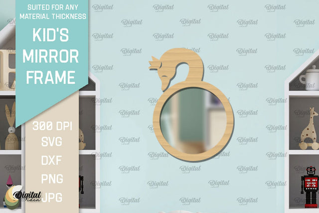 Kid's Mirror Frame SVG. Mirror Nursery Decor Laser Cut SVG Evgenyia Guschina 