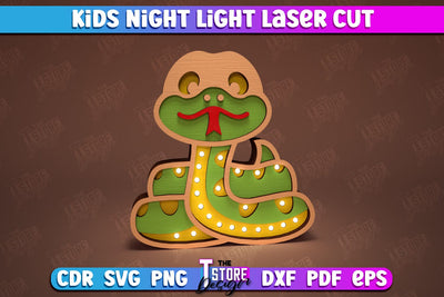 Kids Night Light | Led Night Light | Table Figurines | Animals Silhouette | CNC File SVG The T Store Design 