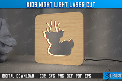 Kids Night Light | Led Night Light | Table Figurines | Deer Silhouette | CNC File SVG Fly Design 