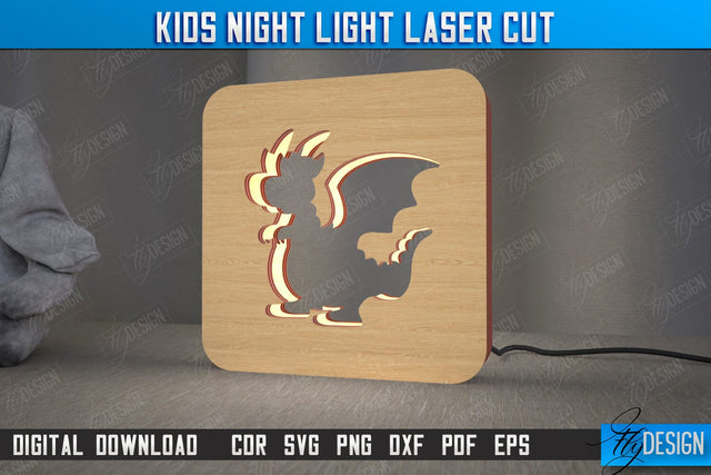 Kids Night Light | Led Night Light | Table Figurines | Dino Silhouette | CNC File SVG Fly Design 