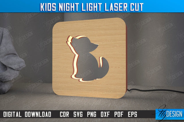 Kids Night Light | Led Night Light | Table Figurines | Fox Silhouette | CNC File SVG Fly Design 