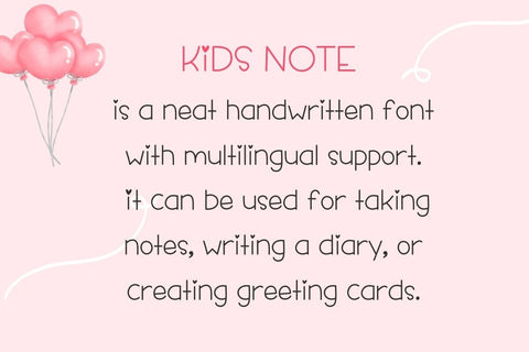 Kids Note - Handwritten Font Font AnningArts Design 