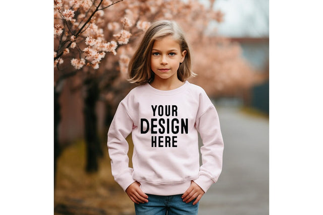 Kids Pink Sweatshirt Mockup Mock Up Photo Craftlabsvg24 