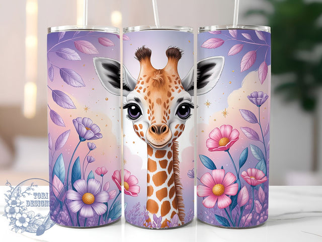 Kids Playful Giraffe 20oz Tumbler, Cute Animal Cup Wrap, Playful Giraffe Design, Sublimation Tumbler Wrap, 20Oz Tumbler Design, Artistic Kids Cup, Stylish Giraffe Wrap Sublimation ToriDesigns 