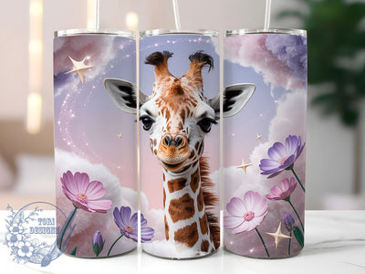 Kids Playful Giraffe 20oz Tumbler, Cute Animal Cup Wrap, Playful Giraffe Design, Sublimation Tumbler Wrap, 20Oz Tumbler Design, Artistic Kids Cup, Stylish Giraffe Wrap Sublimation ToriDesigns 