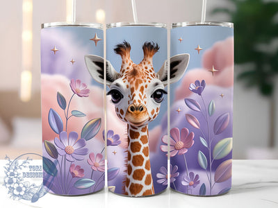 Kids Playful Giraffe 20oz Tumbler, Cute Animal Cup Wrap, Playful Giraffe Design, Sublimation Tumbler Wrap, 20Oz Tumbler Design, Artistic Kids Cup, Stylish Giraffe Wrap Sublimation ToriDesigns 