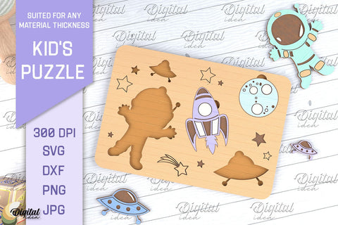 Kids Puzzle SVG Bundle. Educational Puzzle Laser Cut SVG Evgenyia Guschina 