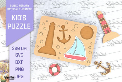 Kids Puzzle SVG. Educational Puzzle Laser Cut. SVG Evgenyia Guschina 